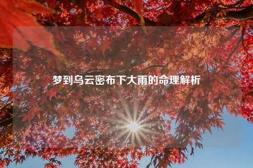 梦到乌云密布下大雨的命理解析