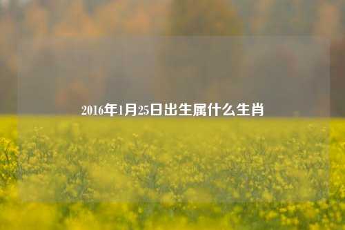2016年1月25日出生属什么生肖