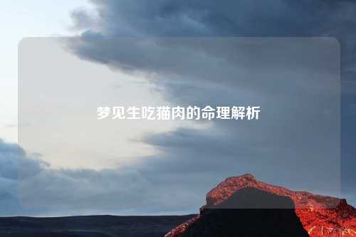 梦见生吃猫肉的命理解析