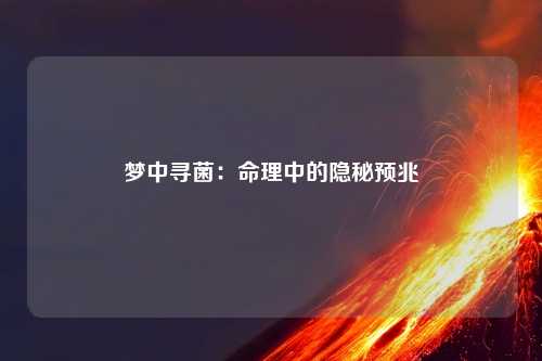 梦中寻菌：命理中的隐秘预兆