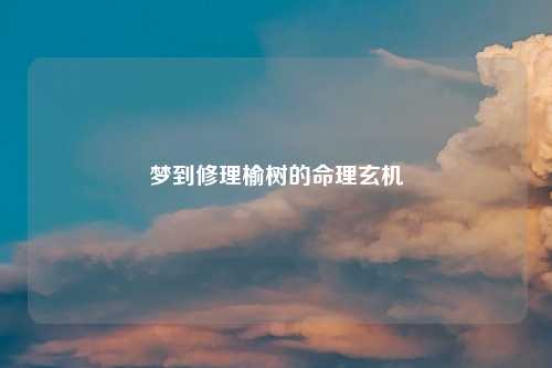 梦到修理榆树的命理玄机
