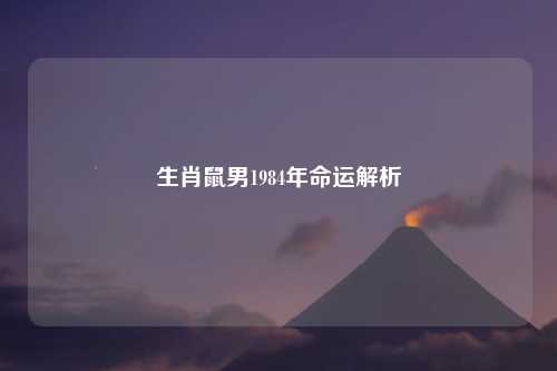 生肖鼠男1984年命运解析